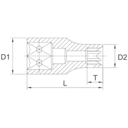 Licota E204 Головка торцевая 1/4" E4