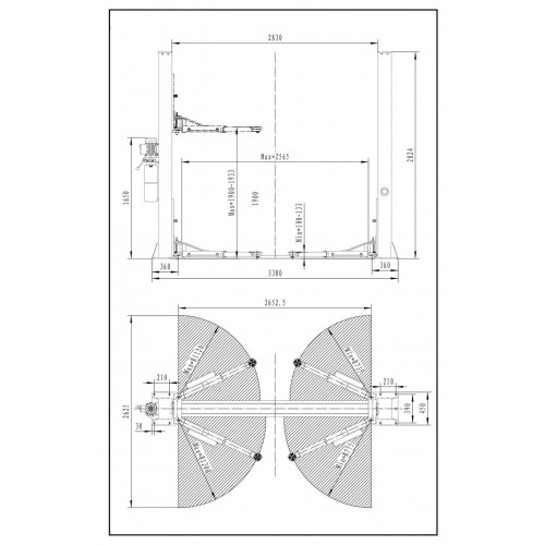 Подъемник двухстоечный 380 В Хорекс Авто HL-4.0 BZ-EM 380В за 4490 BYN!