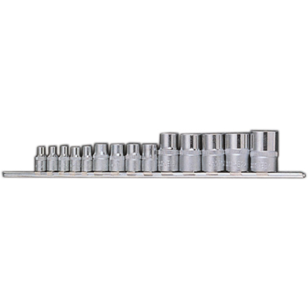 Licota TBS-11005 Набор головок Е-профиль Е4-Е24 1/4", 3/8", 1/2" 14пр. на линейке