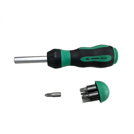 GARWIN PRO 636120 Отвертка трещоточная с набором бит, 8 пр.