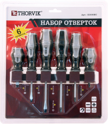 Набор отверток стержневых на пластиковом держателе Thorvik SDS06BC (6 предметов)