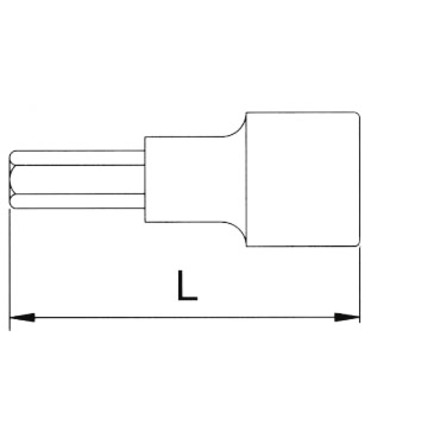 Licota H4H004 Головка торцевая с шестигранной вставкой 1/2" 4 мм L=55 мм