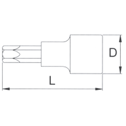 Licota H2T25 Головка торцевая с вставкой torx 1/4" T25