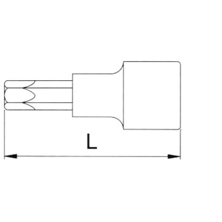 Licota H4T030A Головка торцевая с вставкой torx 1/2" T30 L=100 мм