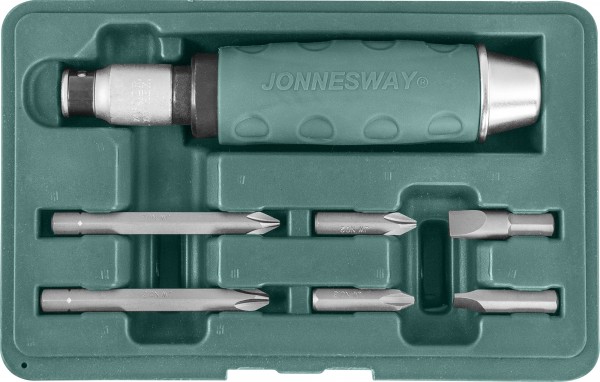 Ударная отвертка с битами SL 8,10мм PH# 2,3 36мм и PH# 2,3 80мм 7 предметов JONNESWAY AG010055A