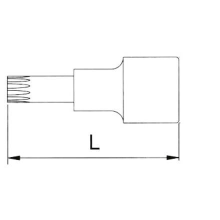 Licota H4RM09 Головка торцевая с вставкой spline 1/2" M9 L=55 мм