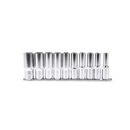 Licota TBS-23002 Набор глубоких торцевых головок 1/4" 12 гр. 3/16"-9/16" 10пр. на линейке