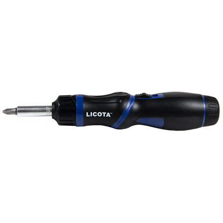 Licota ARD-12K04 Отвертка трещоточная с поворотной ручкой и сменными вставками 1/4", 9 пр.