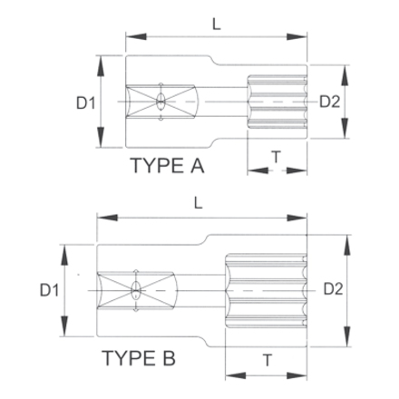 Licota P3009 Головка торцевая spline 3/8" 9 мм