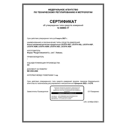 Licota AQT-N2025 Динамометрический ключ моментный 1/4" 5-25Нм, резьб. фикс.
