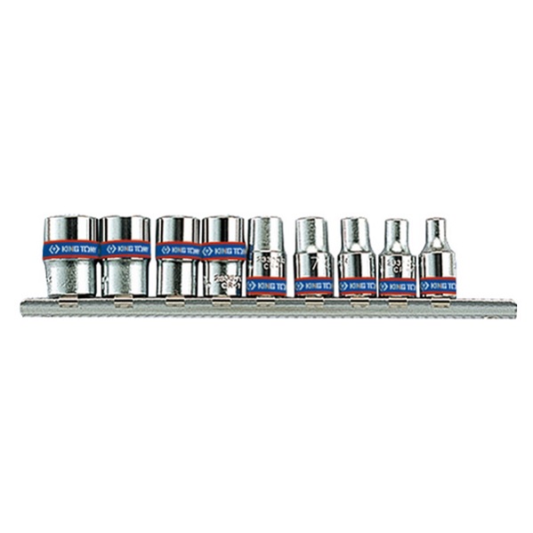 Набор торцевых головок 1/4", шестигранные, 4-13 мм, 9 предметов KING TONY 2509MR