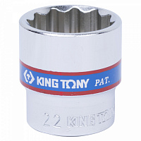 Головка торцевая стандартная двенадцатигранная 3/8", 22 мм KING TONY 333022M