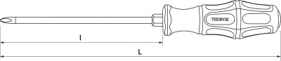 Отвертка крестовая ударная Thorvik SDPG210 PHILLIPS PH2x100 мм