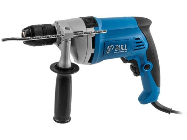 Дрель ударная BULL DR 1308 KL в кор. 850 Вт, БЗП металл 13 мм, 1 скорость, 0-2800 об/мин