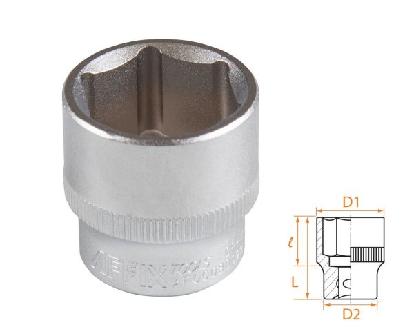 Головка торцевая стандартная шестигранная 3/8" 22 мм AFFIX AF00030022