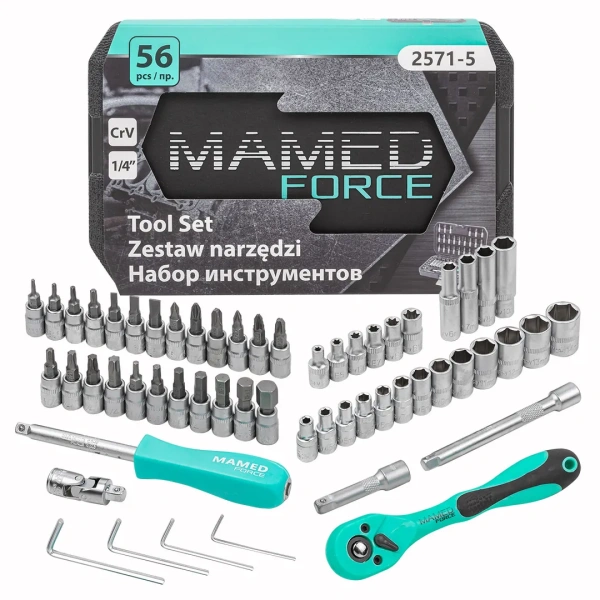 Набор инструментов PROFI 56пр. 1/4''(6гр)(4-14мм,Е4-Е10)
