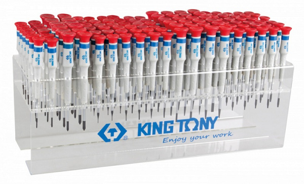 Стенд с прецизионными отвертками KING TONY 31419MR, серии 1431, 1432, 1433, 114 предметов