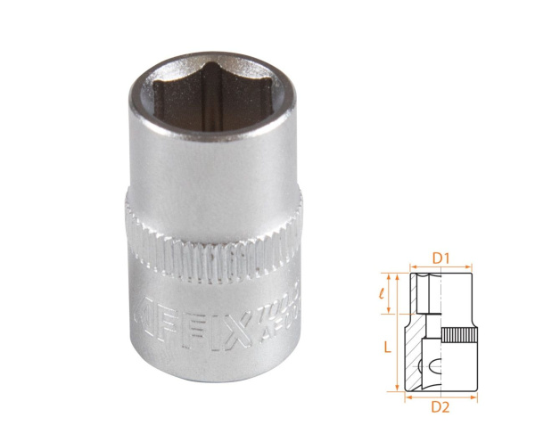 Головка торцевая стандартная шестигранная 3/8" 11 мм AFFIX AF00030011