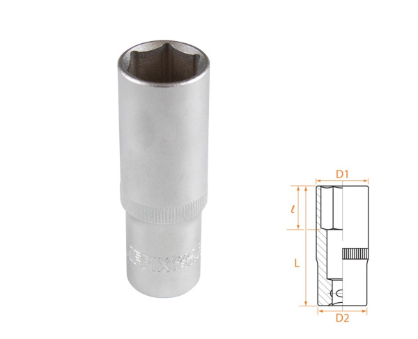 Головка торцевая глубокая шестигранная 1/2" 19 мм AFFIX AF00140019