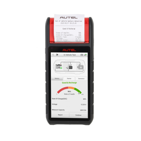 Тестер аккумулятора Autel MaxiBAS BT608, 3000 CCA, диаг. все марки, принтер