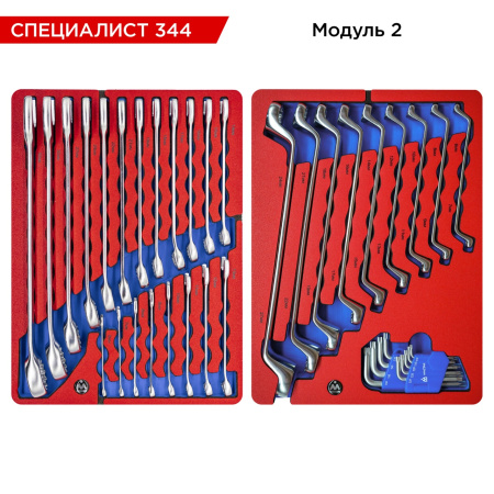 Набор инструментов СПЕЦИАЛИСТ 344 в красной тележке МАСТАК 50-07344R (344 предмета)
