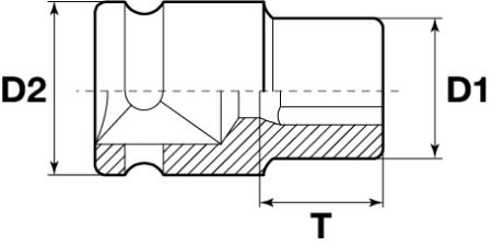 Головка торцевая ударная Thorvik IS01219 (1/2"DR, 19 мм)