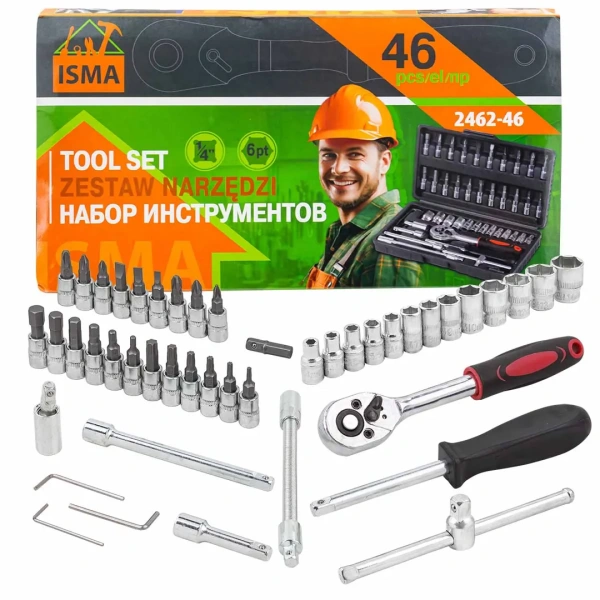 Набор инструмента 46пр. 1/4''(6-гран.)(4-14мм)