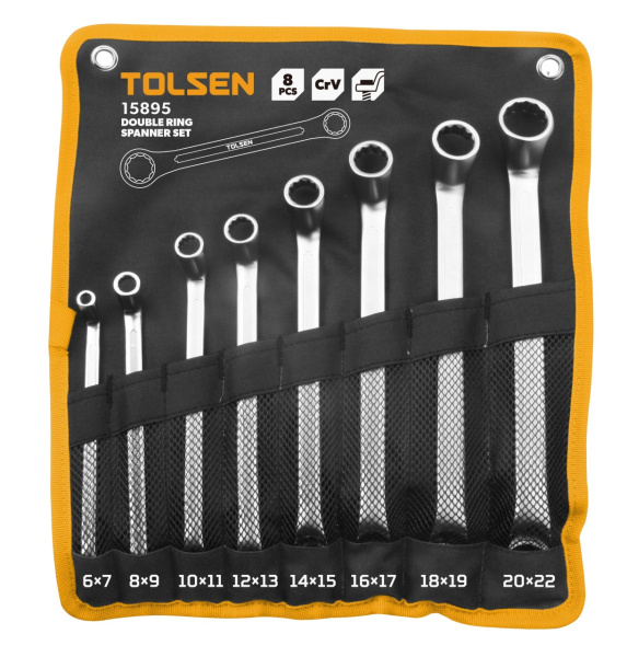 Набор накидных ключей 6-22 мм 8 предметов TOLSEN TT15895