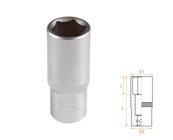 Головка торцевая глубокая шестигранная 3/8" 18 мм AFFIX AF00130018