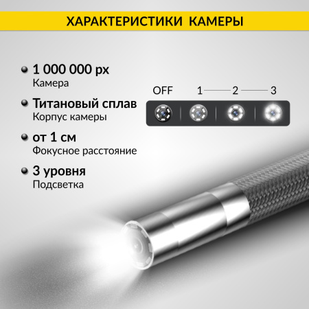 Видеоэндоскоп управляемый USB iCartool IC-V106AW (1 Мп, 1280х720, 1 м, 6 мм зонд, всесторонняя артикуляция)