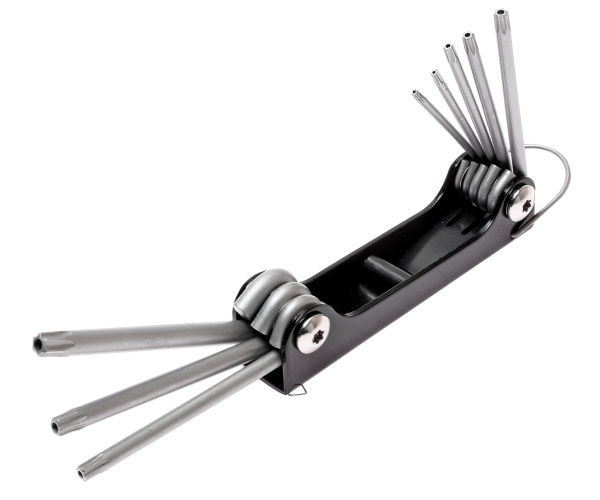 Набор ключей TORX Т9Н-Т40Н складных с отверстием JTC-3503 (8 предметов)