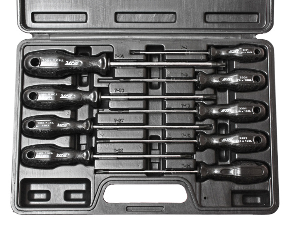 Набор отверток TORX JTC-3301 (T8х100 мм-T40х150 мм, 9 предметов)