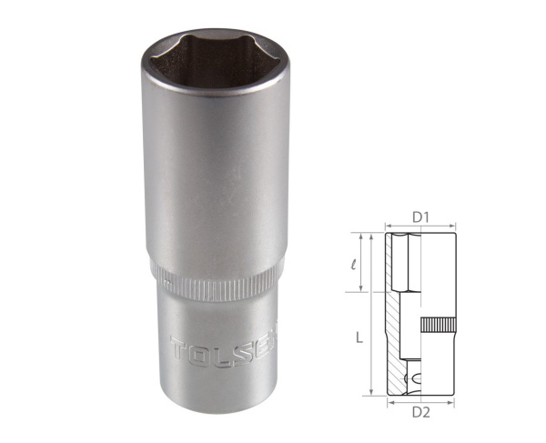 Головка торцевая глубокая шестигранная 1/2" 17 мм TOLSEN TT16567