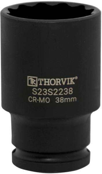 Головка торцевая ударная глубокая 12-гранная Thorvik S23S2222 (1/2"DR, 22 мм)