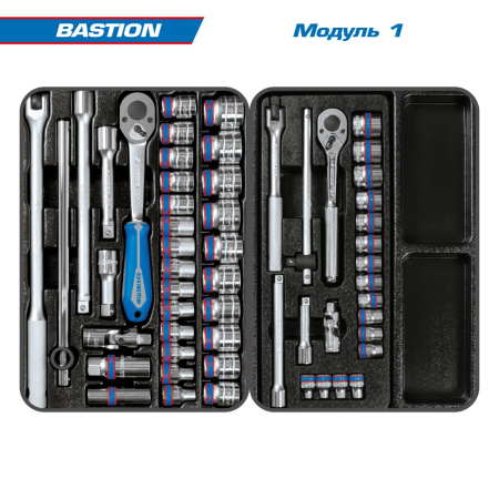 Набор инструментов BASTION в черной тележке 204 предмета KING TONY 9G35-100MR