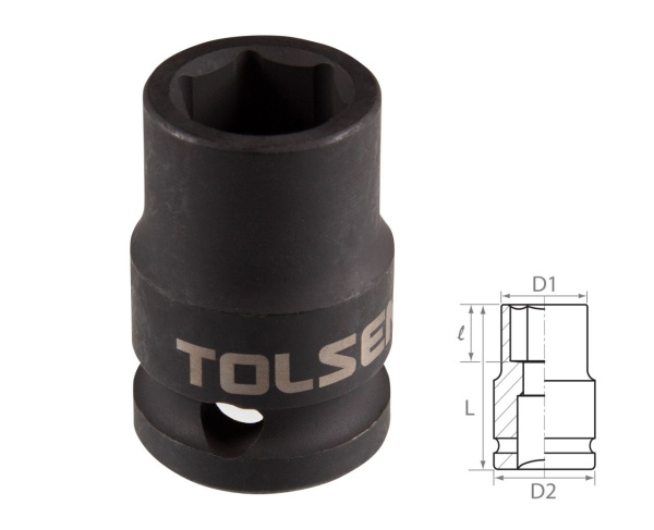 Головка торцевая ударная шестигранная 1/2" 14 мм TOLSEN TT18214