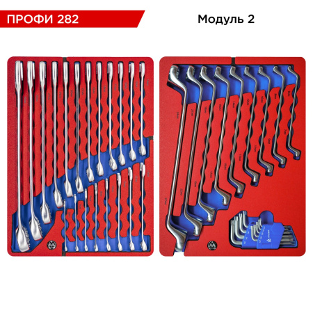 Набор инструментов 282 предмета, "ПРОФИ 282", в тележке, МАСТАК 52-06282