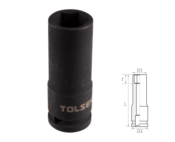Головка торцевая ударная глубокая шестигранная 1/2" 20 мм TOLSEN TT18270