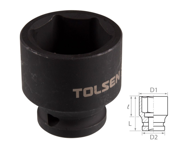 Головка торцевая ударная шестигранная 1/2" 30 мм TOLSEN TT18230