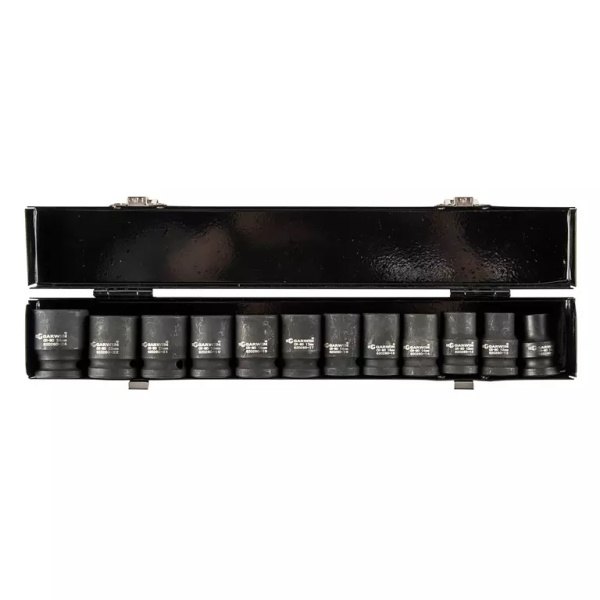 Набор ударных головок GARWIN PRO 626521-12 (38 мм, 1/2", 12 пр., 10-24 мм, в металлическом кейсе)
