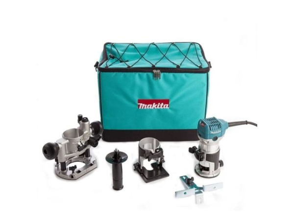 Фрезер кромочный MAKITA RT 0700 CX2 + аксессуары + АКЦИЯ Набор фрез 3 шт. D-70459 (710 Вт, цанга 8 мм, 30000 об/мин, регул. об.)