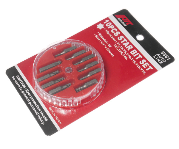Набор бит JTC-5361 (1/4", TORX, Т7-Т40, 10 предметов в боксе)