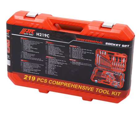 Набор инструментов 1/4" & 3/8 & 1/2" 6-гранный (в кейсе) 219 предметов JTC-H219C
