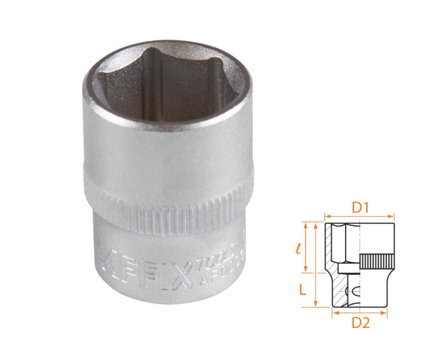 Головка торцевая стандартная шестигранная 3/8" 16 мм AFFIX AF00030016