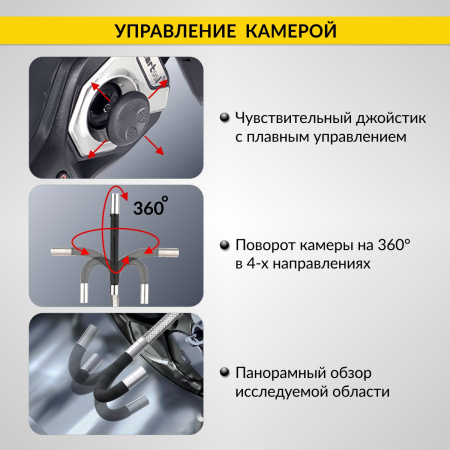 Видеоэндоскоп управляемый, экран 4.5", 1Мп, 1280х720, 1.5м, 4мм зонд, всесторонняя артикуляция iCartool IC-VC154AW