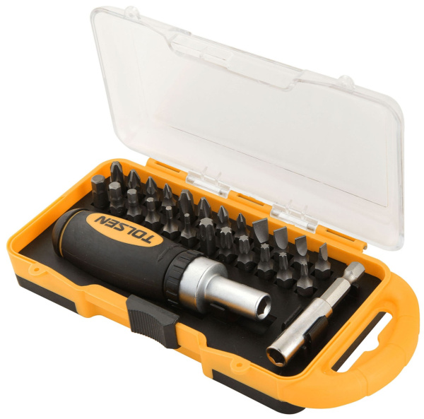 Набор вставок (бит) 1/4" PH, PZ, Hex, Torx, Slotted, 26 предметов TOLSEN TT20034