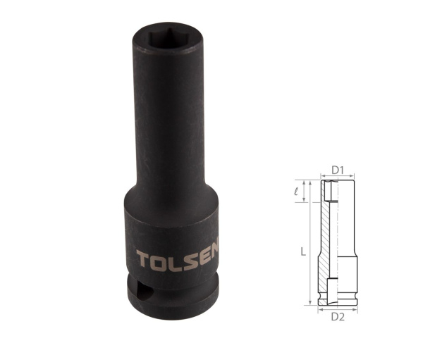 Головка торцевая ударная глубокая шестигранная 1/2" 11 мм TOLSEN TT18261