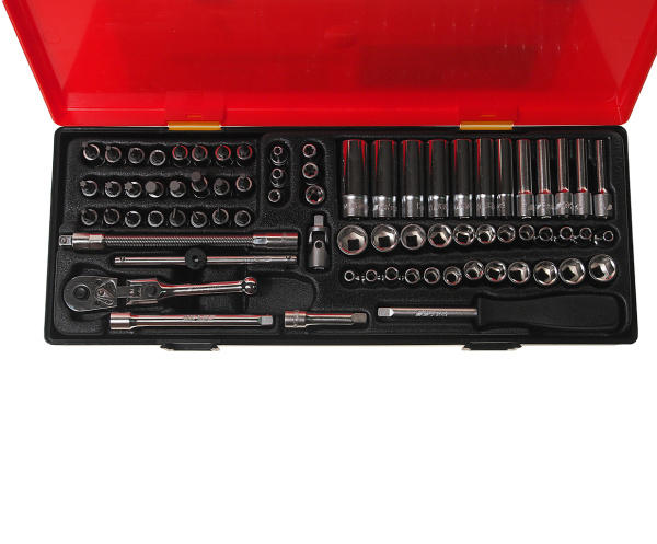 Набор головок комбинированный JTC-K2733 (1/4", 73 предмета в кейсе)
