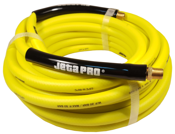 Гибкий ПВХ шланг Jeta Pro 5888015 с соединениями М 1/4", d 9x14,5 мм, длина 15 м, цвет желтый