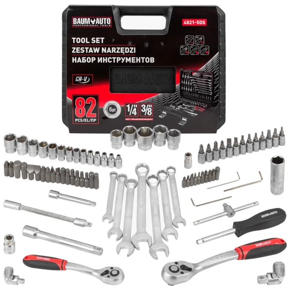 Набор инструментов 82 пр. 1/4''3/8''(6гр.)(4-22мм)
